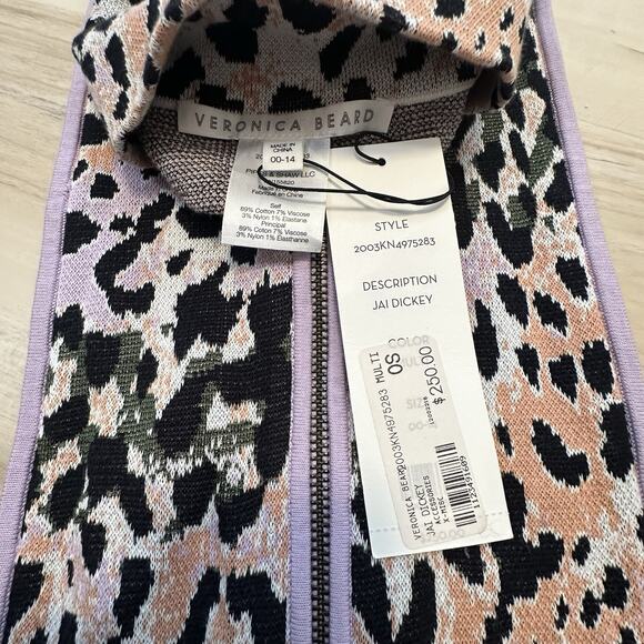 Veronica Beard Jai Multicolor Leopard Print Front Zip Dickey 00-14 NWT - Picture 4 of 4